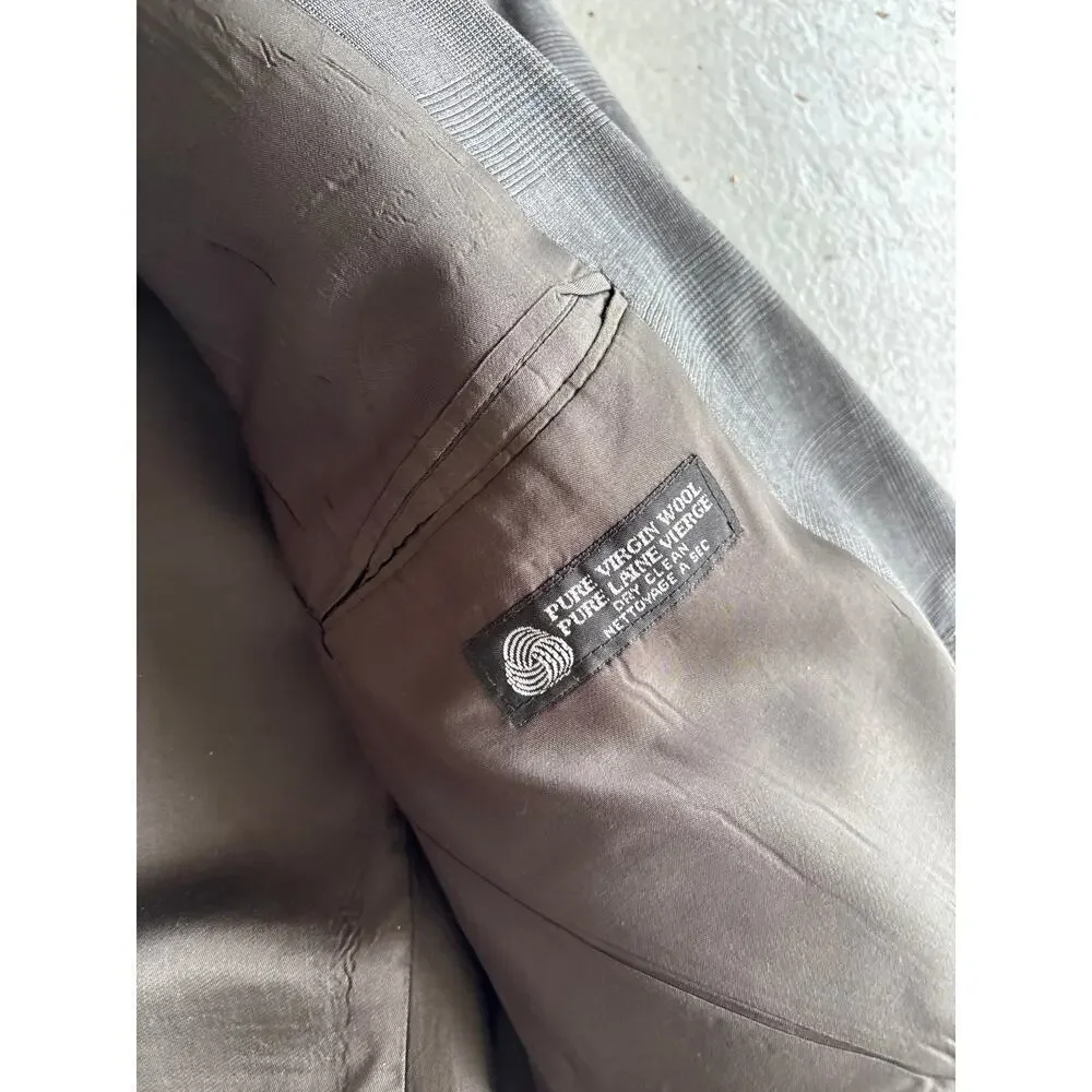 Pierre Balmain Vintage Men's Gray Two-Piece Suit Size 42R W36 - Read